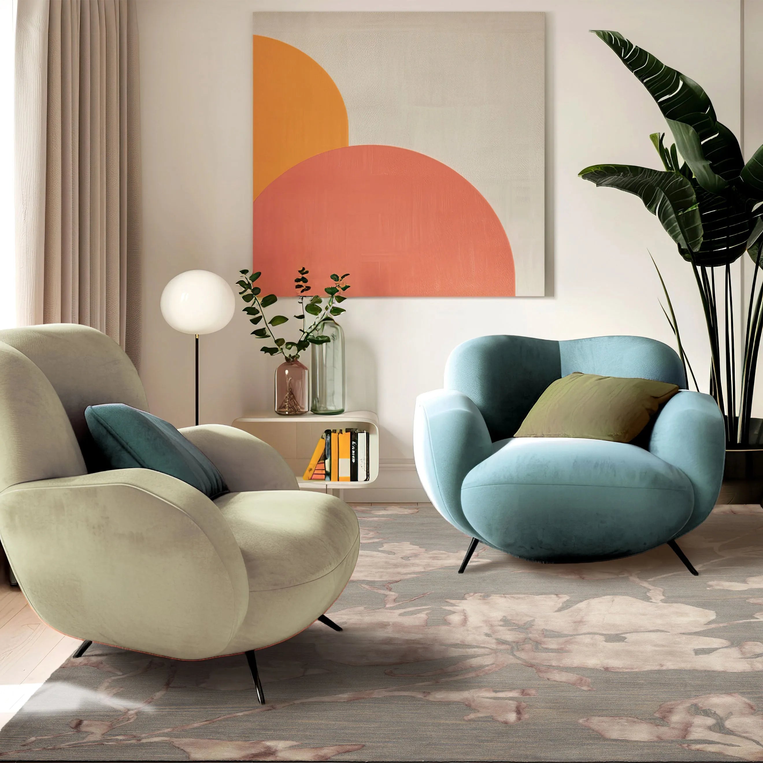 LoomBloom Multi Sizes Gray Contemporary Botanical Hand Tufted Floral Wool Oriental Area Rug