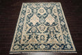 8x10 Teal, Pale Peach LoomBloom Muted Turkish Oushak Hand Knotted Wool Oriental Area Rug