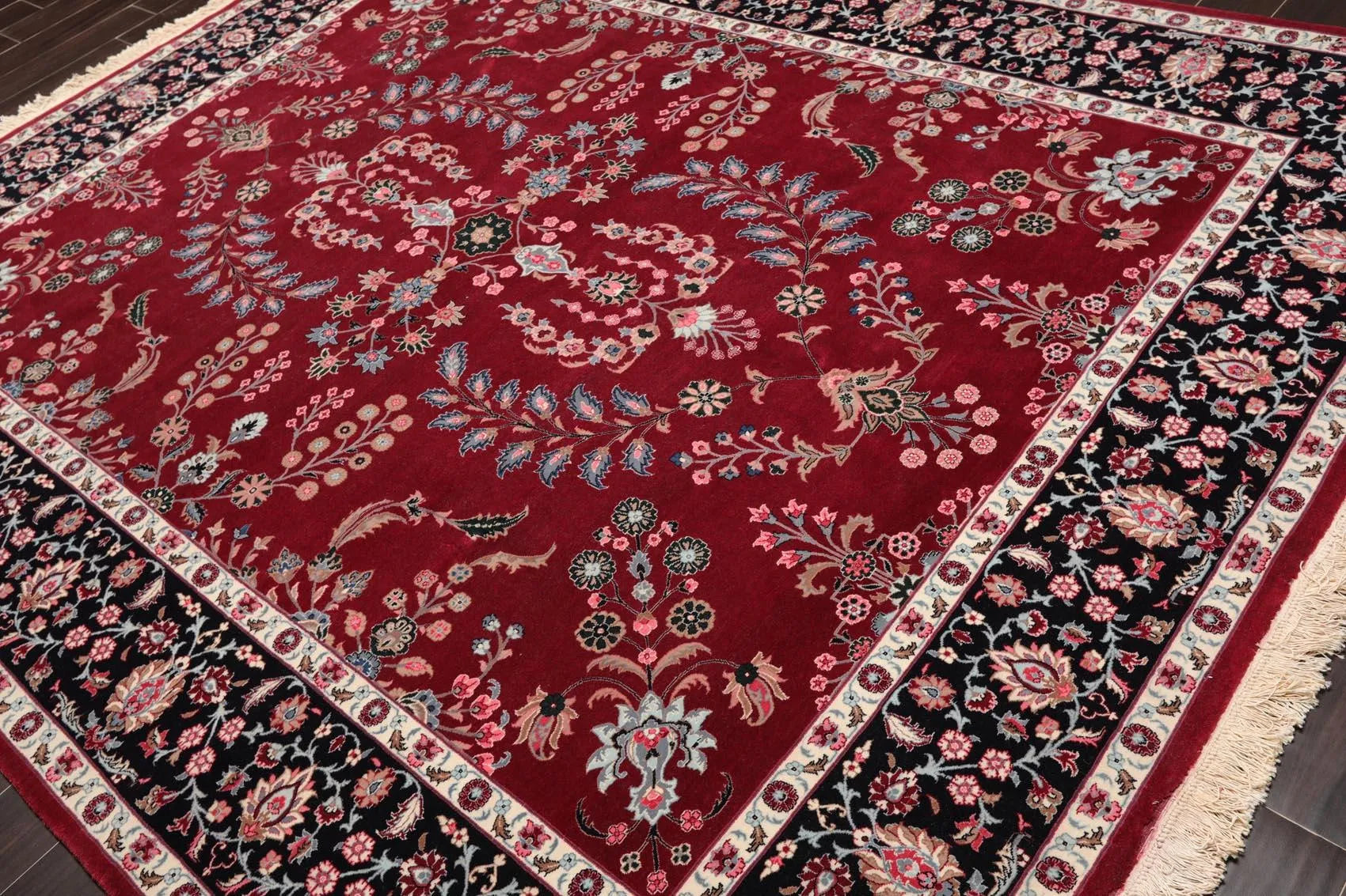 8'3'' x 10'4'' Hand Knotted Wool PakPersian 16/18 Saroukk 300 KPSI Area Rug Wine