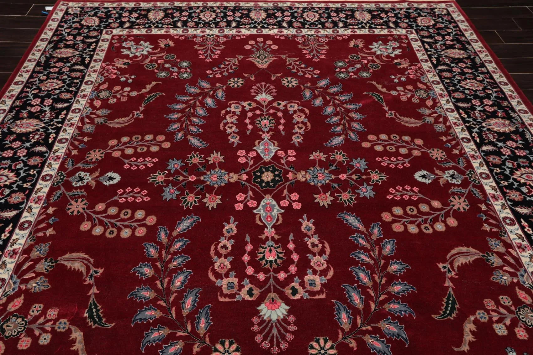 8'3'' x 10'4'' Hand Knotted Wool PakPersian 16/18 Saroukk 300 KPSI Area Rug Wine