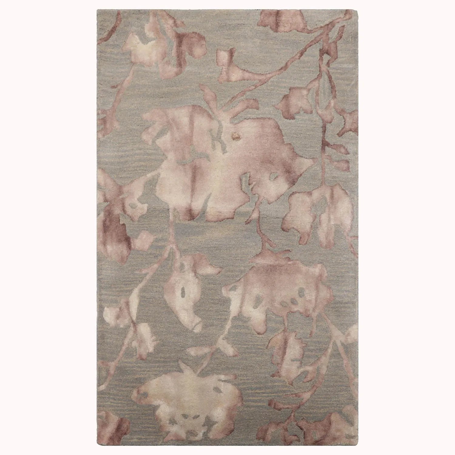 LoomBloom Multi Sizes Gray Contemporary Botanical Hand Tufted Floral Wool Oriental Area Rug